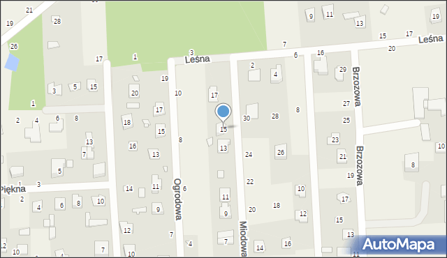 Budy Barcząckie, Miodowa, 15, mapa Budy Barcząckie