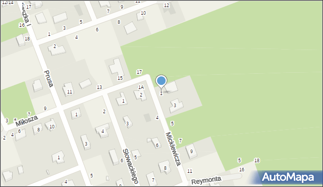 Bukowiec, Mickiewicza Adama, 1, mapa Bukowiec