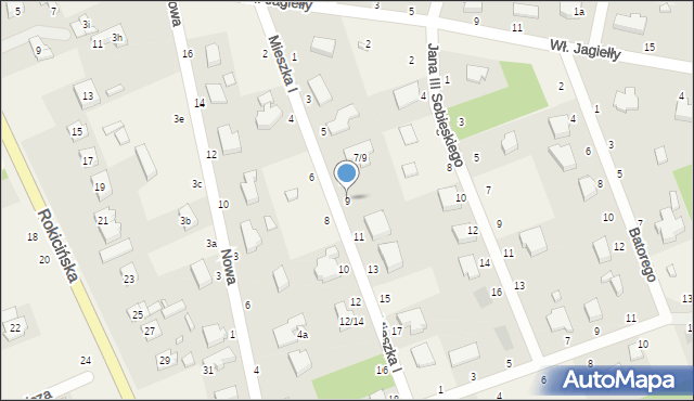 Bukowiec, Mieszka I, 9, mapa Bukowiec