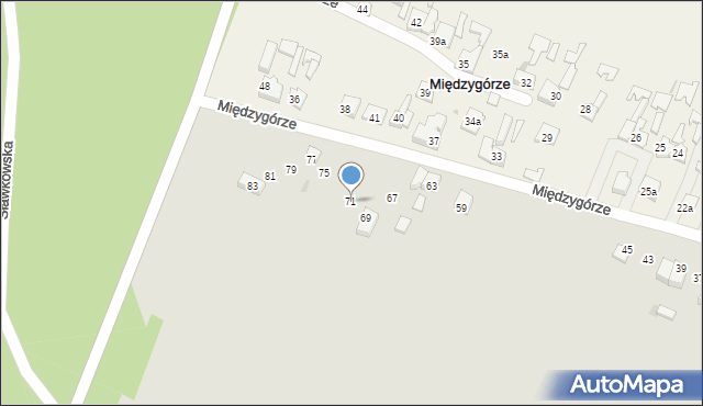 Bukowno, Międzygórze, 71, mapa Bukowno