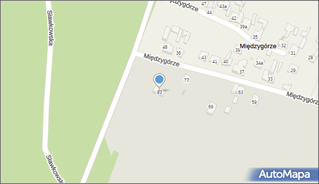 Bukowno, Międzygórze, 83, mapa Bukowno