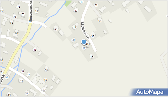 Bukowsko, Mickiewicza Adama, 16, mapa Bukowsko