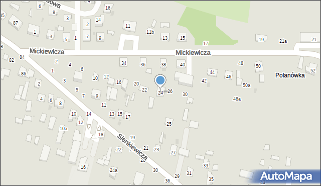 Bychawa, Mickiewicza Adama, 24, mapa Bychawa