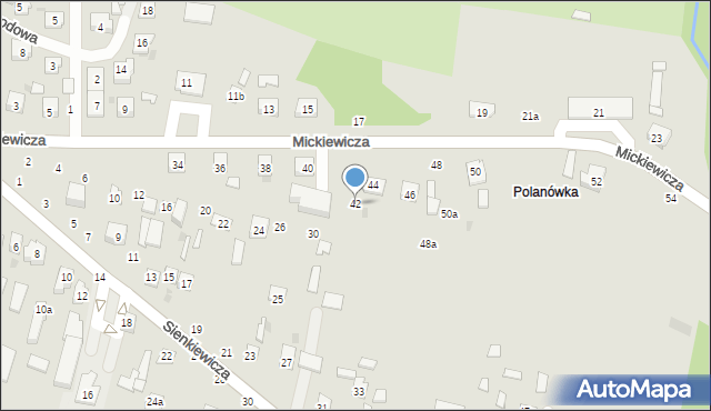 Bychawa, Mickiewicza Adama, 42, mapa Bychawa