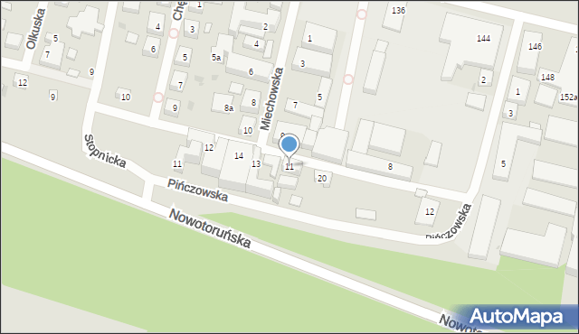 Bydgoszcz, Miechowska, 11, mapa Bydgoszczy