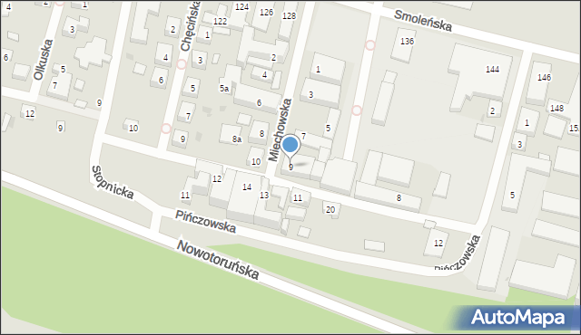 Bydgoszcz, Miechowska, 9, mapa Bydgoszczy