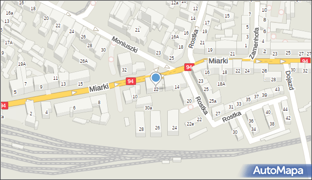 Bytom, Miarki Karola, 12, mapa Bytomia