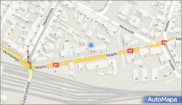 Bytom, Miarki Karola, 13, mapa Bytomia