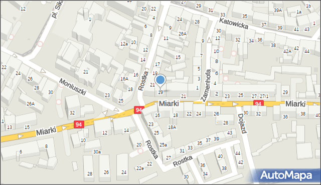 Bytom, Miarki Karola, 19, mapa Bytomia