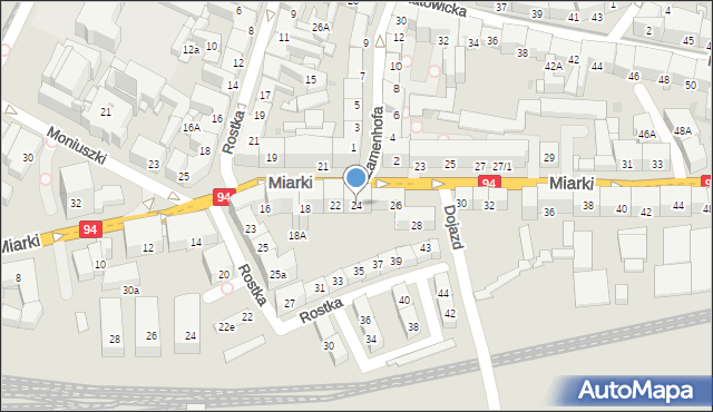 Bytom, Miarki Karola, 24, mapa Bytomia