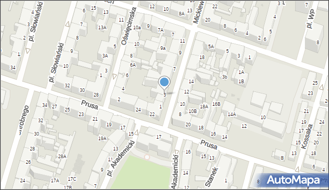 Bytom, Mickiewicza Adama, 3, mapa Bytomia