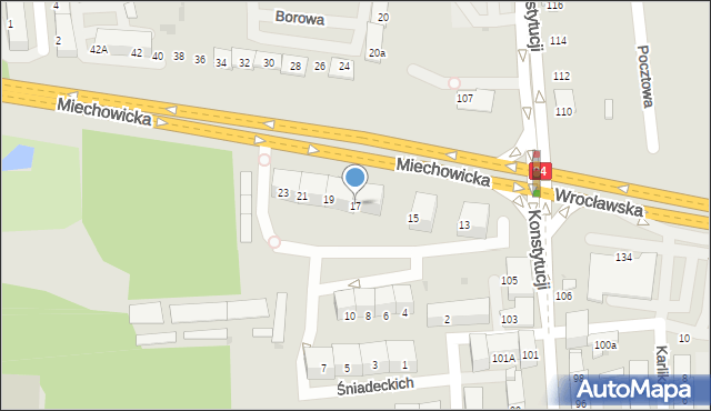 Bytom, Miechowicka, 17, mapa Bytomia