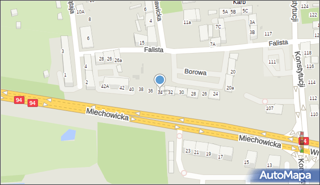 Bytom, Miechowicka, 34, mapa Bytomia