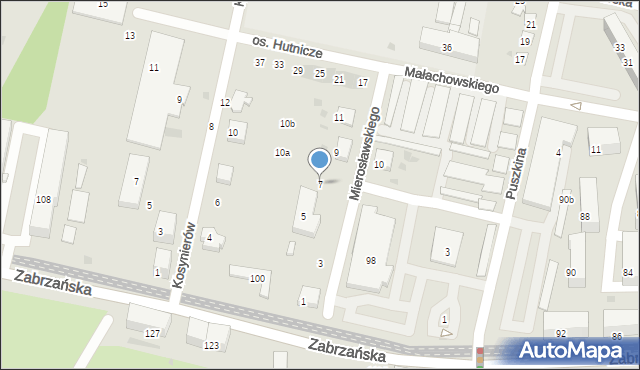 Bytom, Mierosławskiego Ludwika, gen., 7, mapa Bytomia