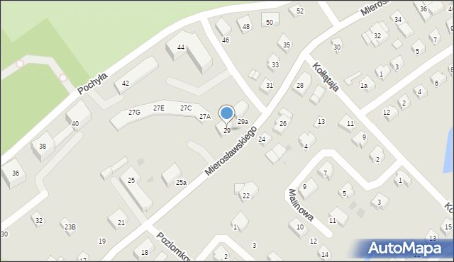 Bytów, Mierosławskiego Ludwika, gen., 29, mapa Bytów