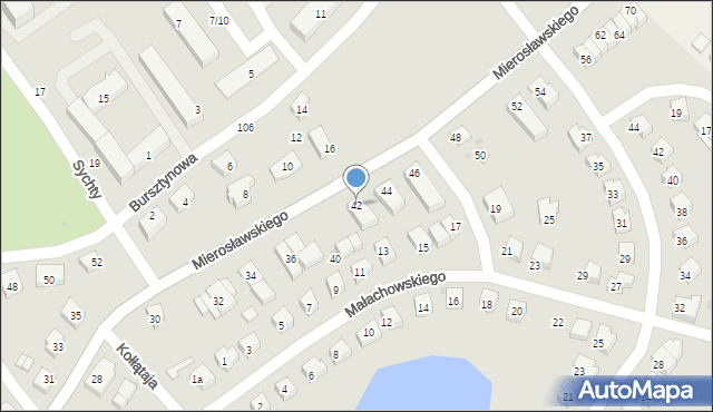 Bytów, Mierosławskiego Ludwika, gen., 42, mapa Bytów