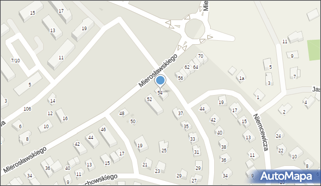 Bytów, Mierosławskiego Ludwika, gen., 54, mapa Bytów