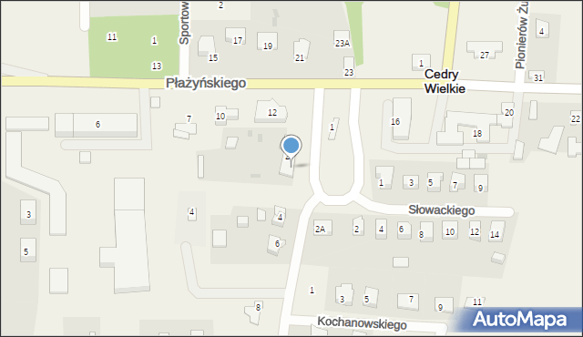 Cedry Wielkie, Mickiewicza Adama, 2/6, mapa Cedry Wielkie