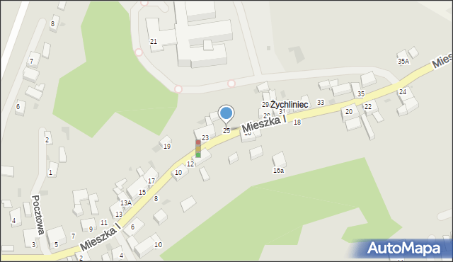 Cedynia, Mieszka I, 25, mapa Cedynia