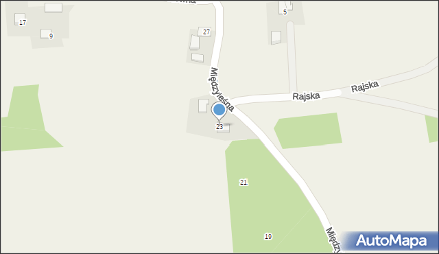 Celiny, Międzyleśna, 23, mapa Celiny