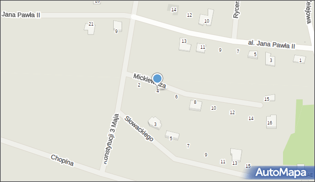Chęciny, Mickiewicza Adama, 4, mapa Chęciny