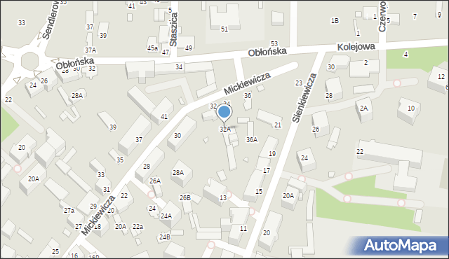 Chełm, Mickiewicza Adama, 32A, mapa Chełma