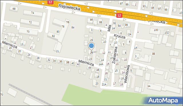 Chełm, Miernicza, 25, mapa Chełma