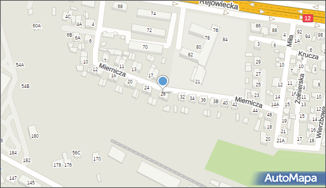 Chełm, Miernicza, 28, mapa Chełma