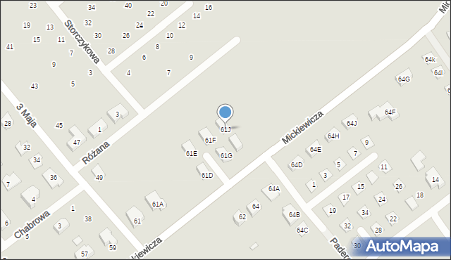 Choroszcz, Mickiewicza Adama, 61J, mapa Choroszcz