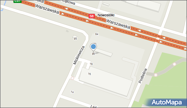 Choroszcz, Mickiewicza Adama, 80, mapa Choroszcz