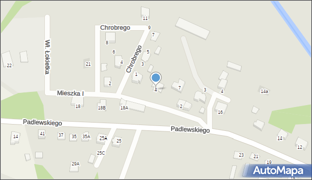 Chorzele, Mieszka I, 4, mapa Chorzele