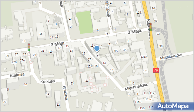 Chorzów, Miechowicka, 16, mapa Chorzów