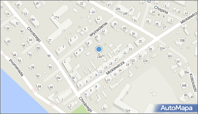 Choszczno, Mickiewicza Adama, 13A, mapa Choszczno