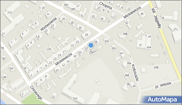 Choszczno, Mickiewicza Adama, 22a, mapa Choszczno