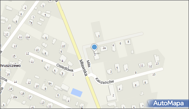 Chruszczewo, Miła, 2, mapa Chruszczewo