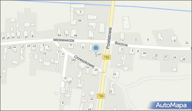 Chruszczobród, Mickiewicza Adama, 1, mapa Chruszczobród