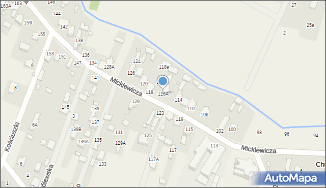 Chruszczobród, Mickiewicza Adama, 116A, mapa Chruszczobród