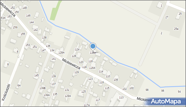 Chruszczobród, Mickiewicza Adama, 118a, mapa Chruszczobród