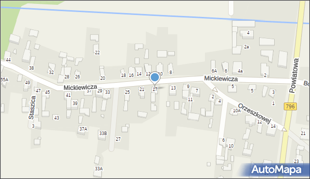 Chruszczobród, Mickiewicza Adama, 17, mapa Chruszczobród