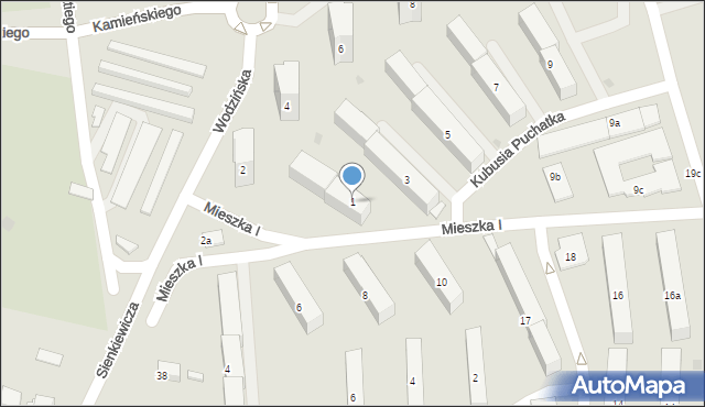 Chrzanów, Mieszka I, 1, mapa Chrzanów