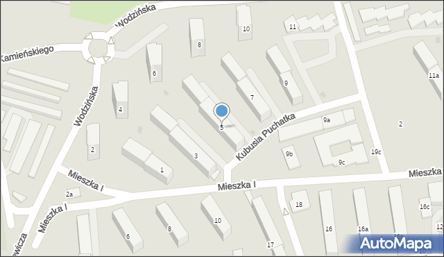 Chrzanów, Mieszka I, 5, mapa Chrzanów