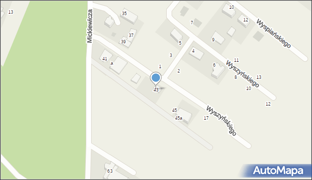 Chwaszczyno, Mickiewicza Adama, 43, mapa Chwaszczyno