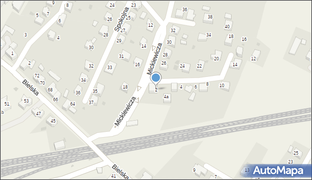 Chybie, Mickiewicza Adama, 2, mapa Chybie