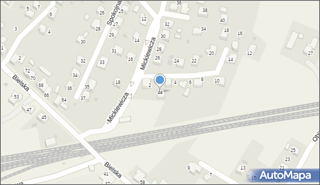 Chybie, Mickiewicza Adama, 4a, mapa Chybie