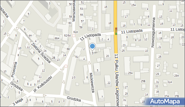 Ciechanów, Mickiewicza Adama, 3, mapa Ciechanów