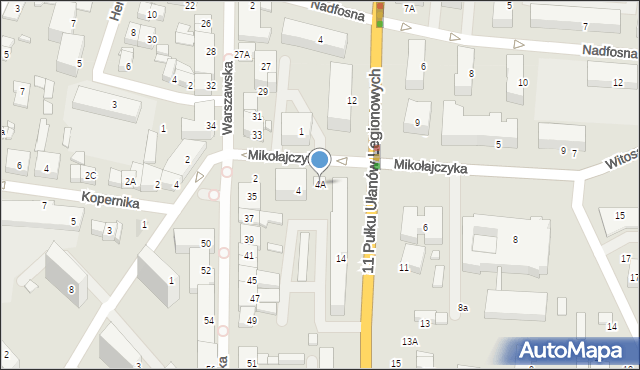 Ciechanów, Mikołajczyka Stanisława, 4A, mapa Ciechanów