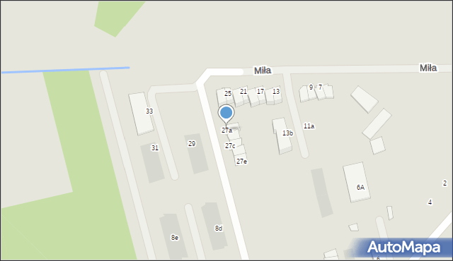 Ciechanów, Miła, 27a, mapa Ciechanów