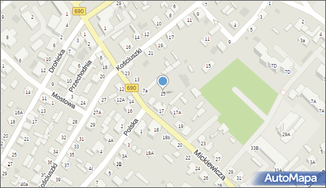 Ciechanowiec, Mickiewicza Adama, 15, mapa Ciechanowiec