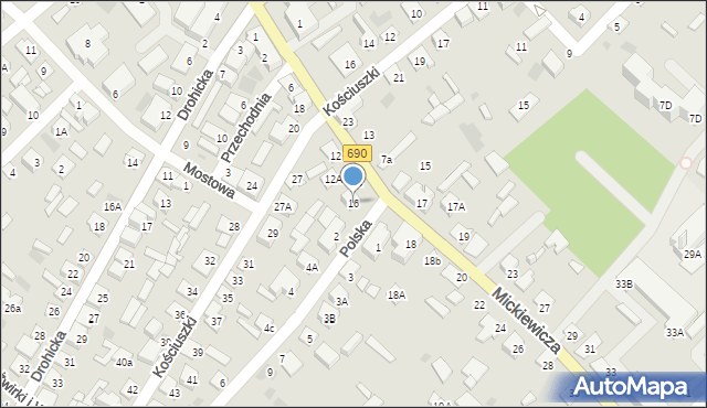 Ciechanowiec, Mickiewicza Adama, 16, mapa Ciechanowiec
