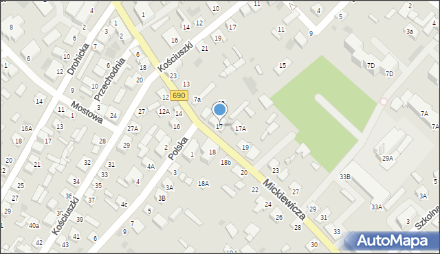 Ciechanowiec, Mickiewicza Adama, 17, mapa Ciechanowiec